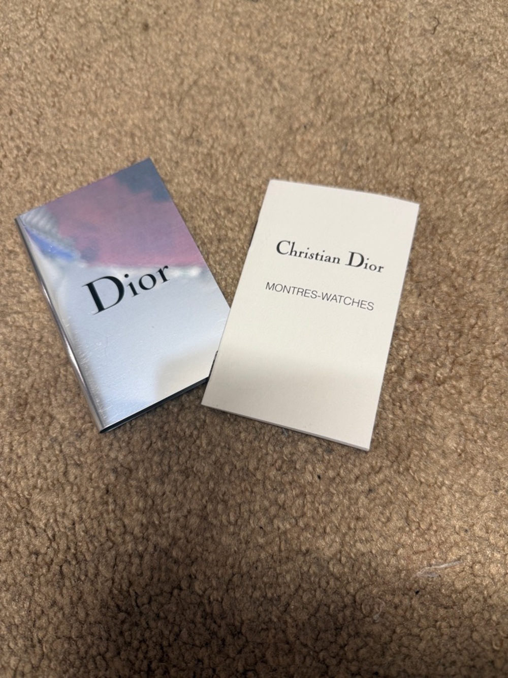 Dior Stainless Rectangular Watch with Blue & Cream Fabric Strap - Picture 6 of 6